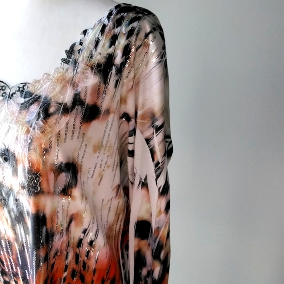 Multi-coloured sequined blouse, medium - Picture 4 of 9